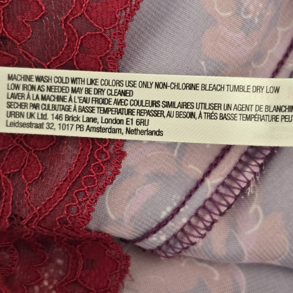 NWT Free People Intimately Free Floral Satin Lace Cami Eggplant XS Boho Romantic - Picture 15 of 16